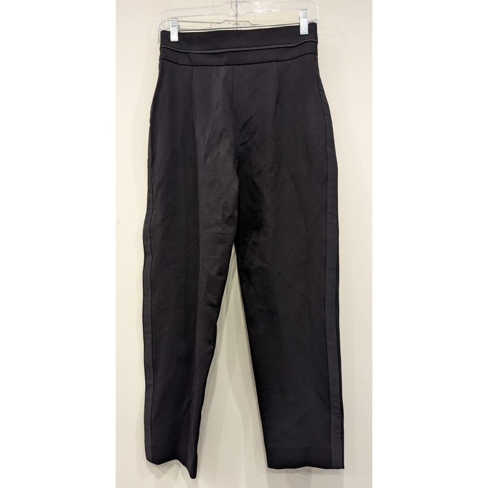 🆕 Sandro Paris Black Noir Stretch Fabric Carrot Pants Size 36 - Picture 5 of 13